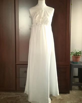 Camicia da notte lunga con pizzo bianco vintage