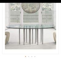 Tavolo ovale in cristallo