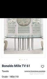 Tavolo ovale in cristallo