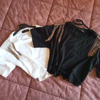 due magliette con strass 