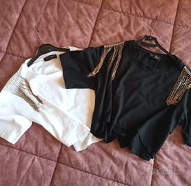 due magliette con strass 