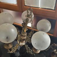 Lampadario a sei palle in in vetro