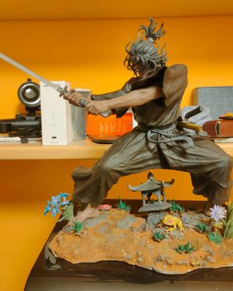 Statua Musashi Miyamoto Vagabond 28cm Resina 14K