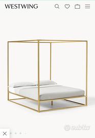 Letto matrimoniale a baldacchino metallo