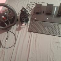 Volante con cambio manuale,3 pedali e palette