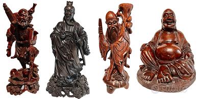 sculture orientali in legno