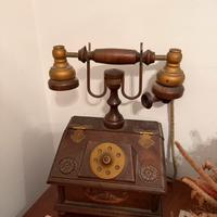 Scatola portagioe telefono antico  legno depoca