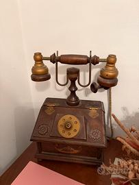 Scatola portagioe telefono antico  legno depoca