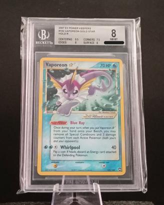 Vaporeon Gold Star 102/108 BGS 8 EX Power Keepers
