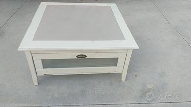 Tavolino in legno per soggiorno con piano ceramica