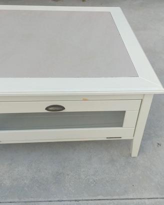 Tavolino in legno per soggiorno con piano ceramica
