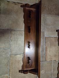 appendiabiti legno con mensola vintage