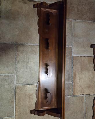 appendiabiti legno con mensola vintage