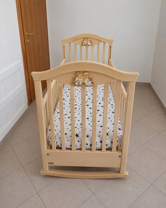 Lettino Erbesi in legno massiccio, Made in Italy