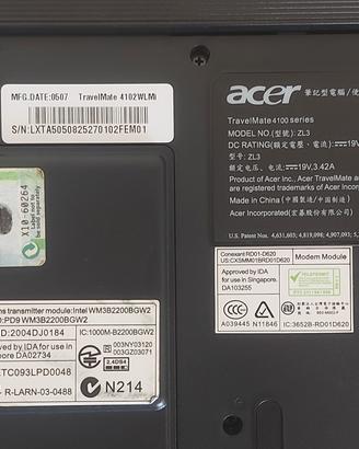 TravelMate 4100 HP530 Aspire Acer