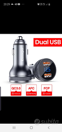 Caricabatterie da Auto due porte usb 36 Watt