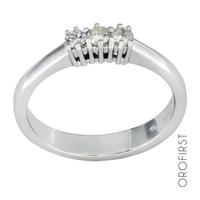 Anello trilogy oro bianco e diamanti 0,19ct
