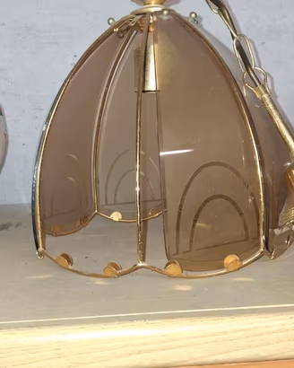 lampadario a vetro vintage
