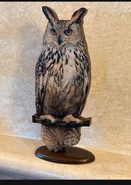 Gufo in legno fatto a mano