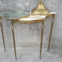 Tavolino da ingresso con specchio e piano in marmo