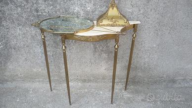 Tavolino da ingresso con specchio e piano in marmo