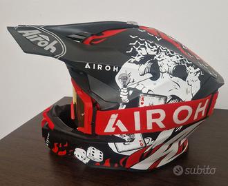 Casco da enduro completo di mascherina