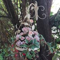 Supporto per fiori in metallo da parete vintage