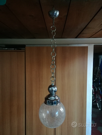 Lampadario a boccia sfera 20 cm anni 70