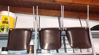 Nr.3 Sedia Esterno Casa Ufficio MONO Cromata e Pvc