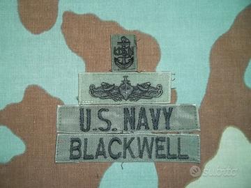 Vintage Us Navy Lot tapes + badges anni 70/80