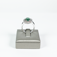 Anello fiore smeraldo e diamanti