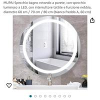 Specchio rotondo led touch