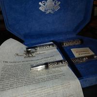 Penna Stilografica e a sfera coppis in argento 