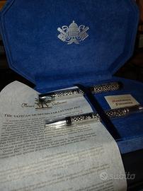 Penna Stilografica e a sfera coppis in argento 