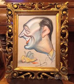 Caricatura pastello di A. Diego Voci.  anni 40.