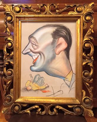 Caricatura pastello di A. Diego Voci.  anni 40.