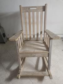 Grande sedia  a dondolo  legno shabby chic country