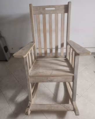 Grande sedia  a dondolo  legno shabby chic country