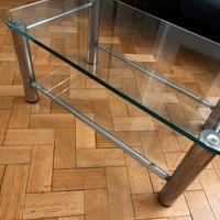 Tavolino design anni 70 - Vetro molato