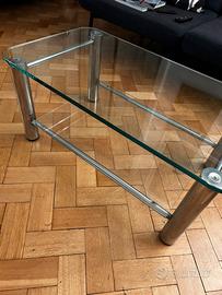 Tavolino design anni 70 - Vetro molato