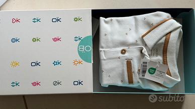 Set bimbo OKAIDI: polo+gilet +pantaloncini (74cm)