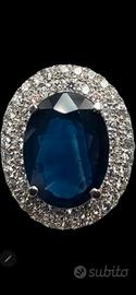ANELLO ORO DIAMANTI E ZAFFIRO