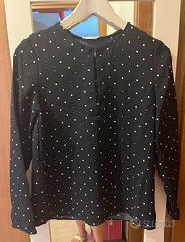 Elegante blusa pois blu e bianchi MANGO