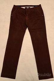 Entre Amis Pantaloni uomo in cotone rosso bordeaux