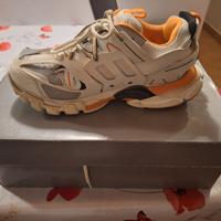 Sneakers Track Balenciaga 43 bianco arancio
