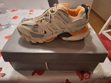 Sneakers Track Balenciaga 43 bianco arancio