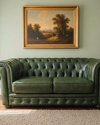 Chester 2 posti in vera pelle vintage verde