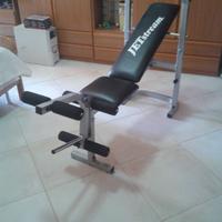 Panca multifunzione con pesi e bilanciere