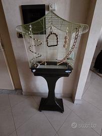 Gabbia per uccelli con accessori