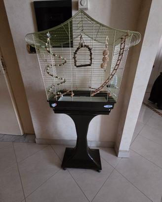 Gabbia per uccelli con accessori